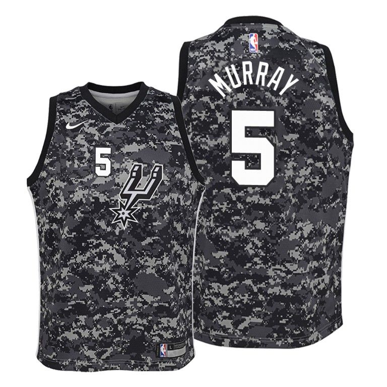 Youth Dejounte Murray #5 Spurs Camo City Edition Jersey