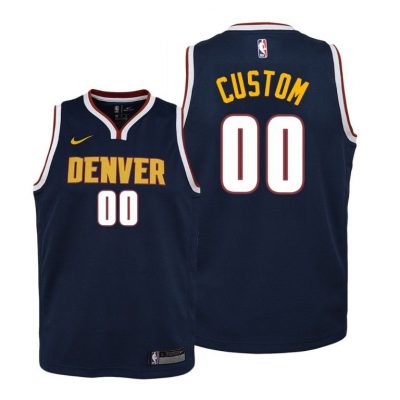 Youth Denver Nuggets Custom youth 2020-21 Icon Edition Navy Jersey