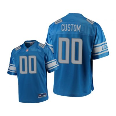 Youth Detroit Lions # Blue Custom Pro Line Jersey