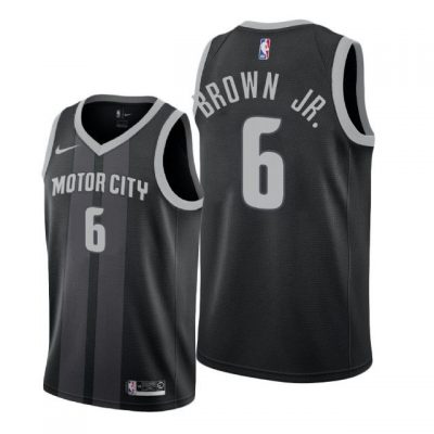 Youth Detroit Pistons 2018-19 Bruce Brown Jr. #6 City Edition Black Jersey