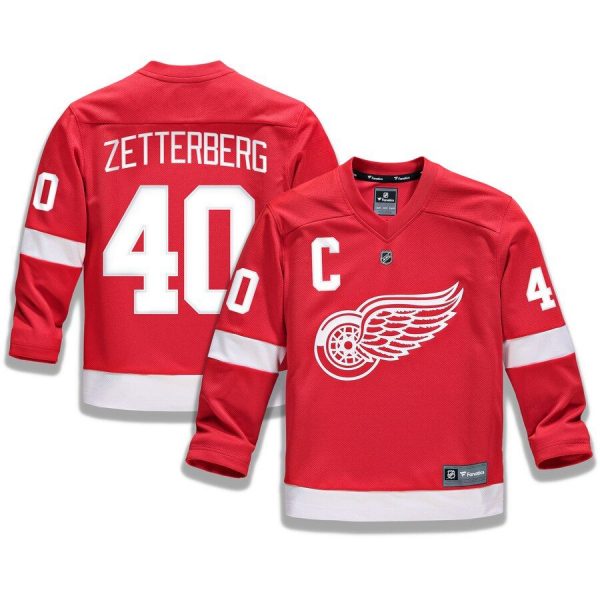 Youth Detroit Red Wings Henrik Zetterberg Red Replica Player Jersey