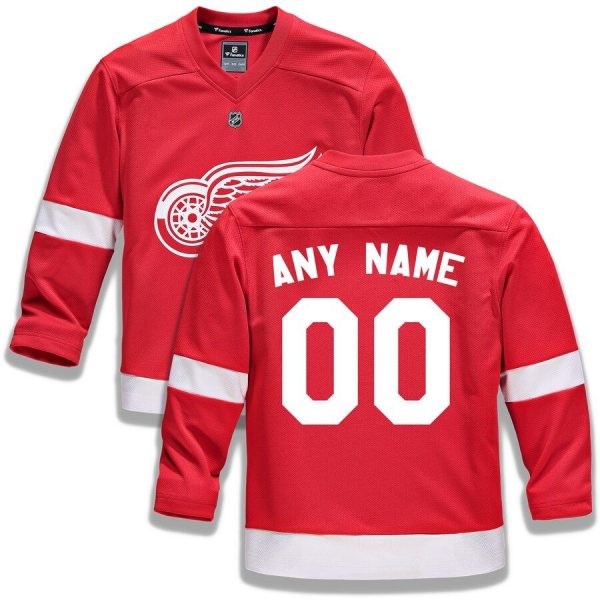 Youth Detroit Red Wings Red Home Replica Custom Jersey