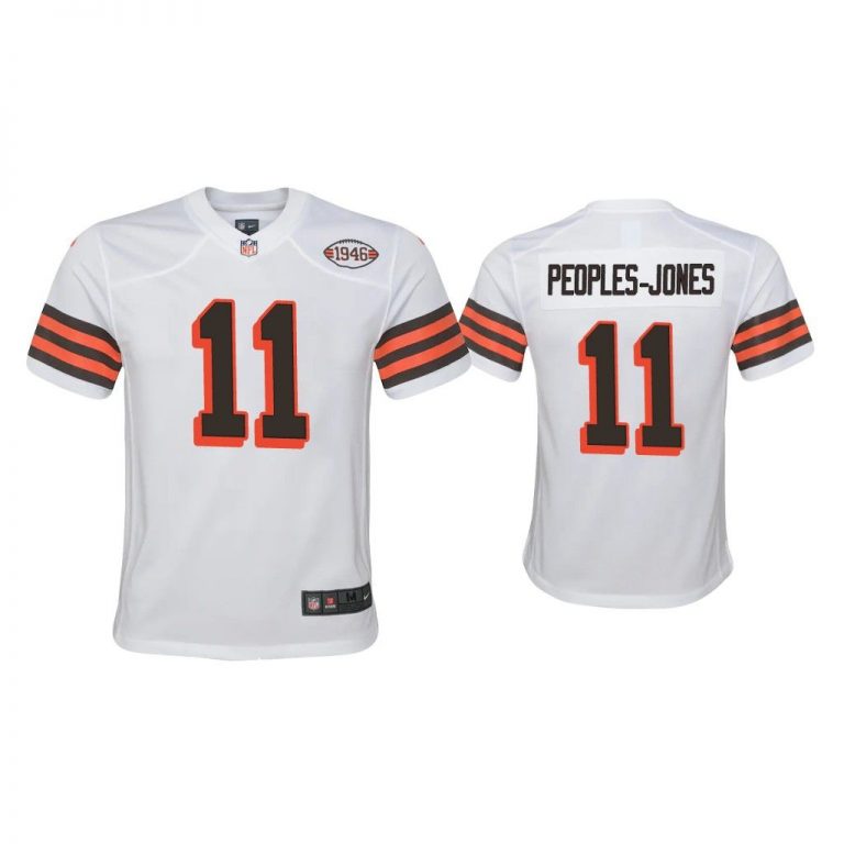 Youth Donovan Peoples-Jones Cleveland Browns White 1946 Collection Alternate Game Jersey