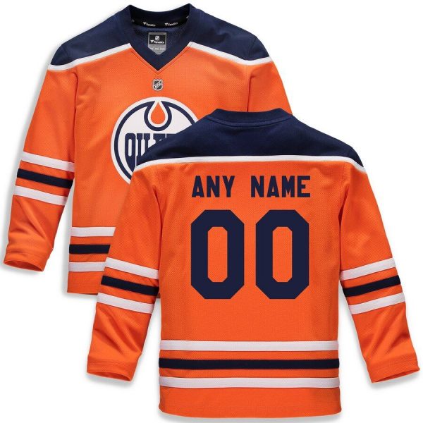 Youth Edmonton Oilers Orange Home Replica Custom Jersey