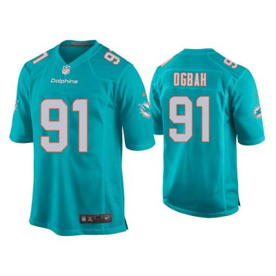 Youth Emmanuel Ogbah Miami Dolphins Aqua Game Jersey