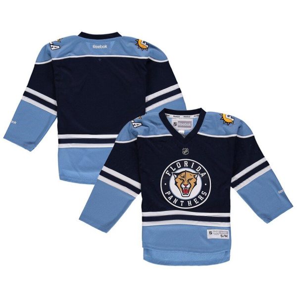 Youth Florida Panthers Navy Blank Replica Jersey