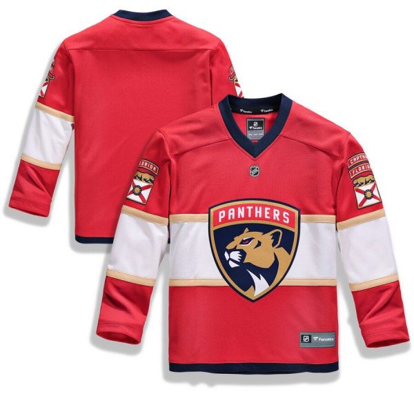 Youth Florida Panthers Red Home Replica Blank Jersey