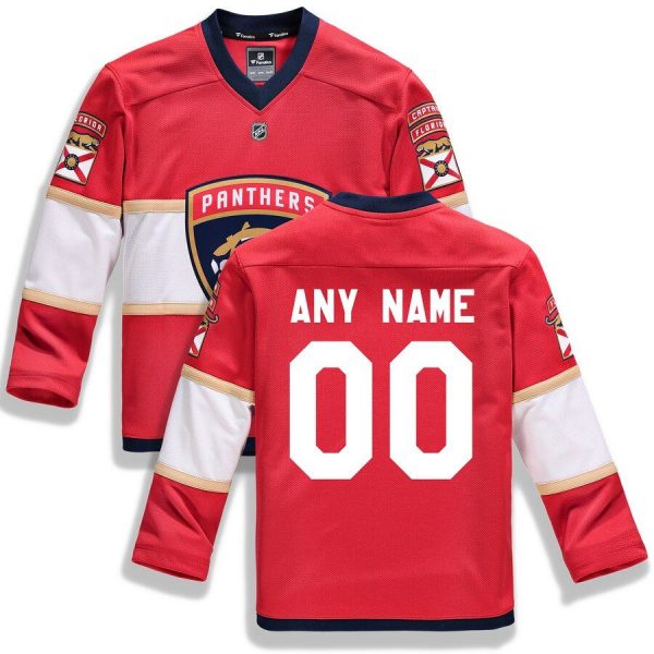 Youth Florida Panthers Red Home Replica Custom Jersey