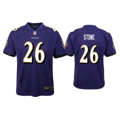 Youth Geno Stone Baltimore Ravens Purple Game Jersey