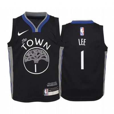 Youth Golden State Warriors Damion Lee #1 City Black Jersey