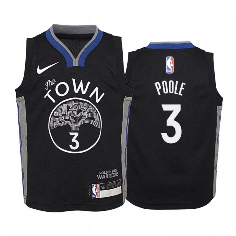 Youth Golden State Warriors Jordan Poole #3 City Black Jersey