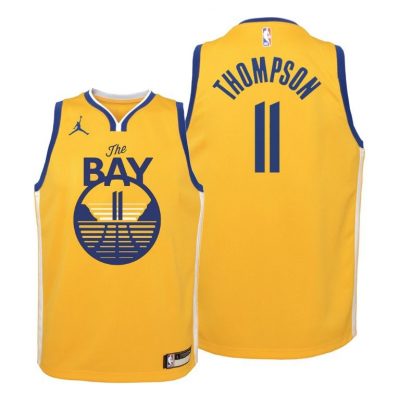 Youth Golden State Warriors Klay Thompson youth 2020-21 Statement Yellow Jersey