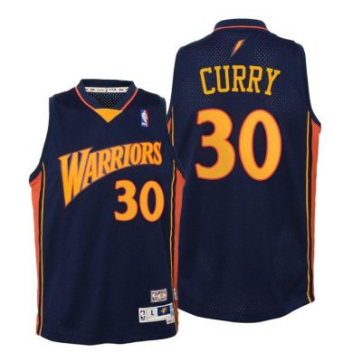 Youth Golden State Warriors Stephen Curry Kids We Believe Retro Navy Jersey