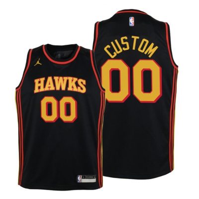 Youth Hawks Custom #00 Statement 2020-21 Black Jersey