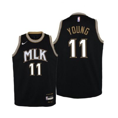 Youth Hawks Trae Young #11 MLK City 2020-21 Black Jersey