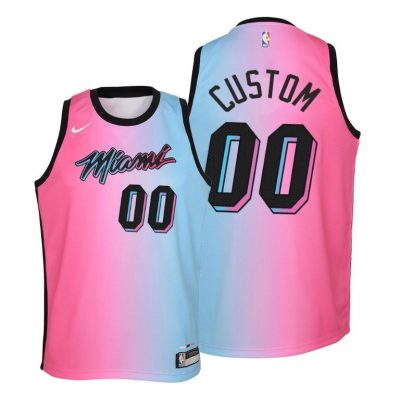 Youth Heat Custom #00 City 2020-21 Blue Pink Jersey