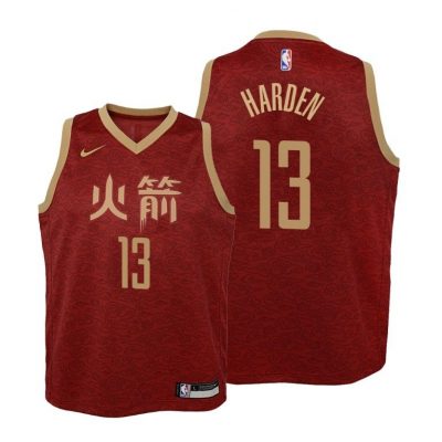 Youth Houston Rockets 2018-19 James Harden #13 City Red Jersey