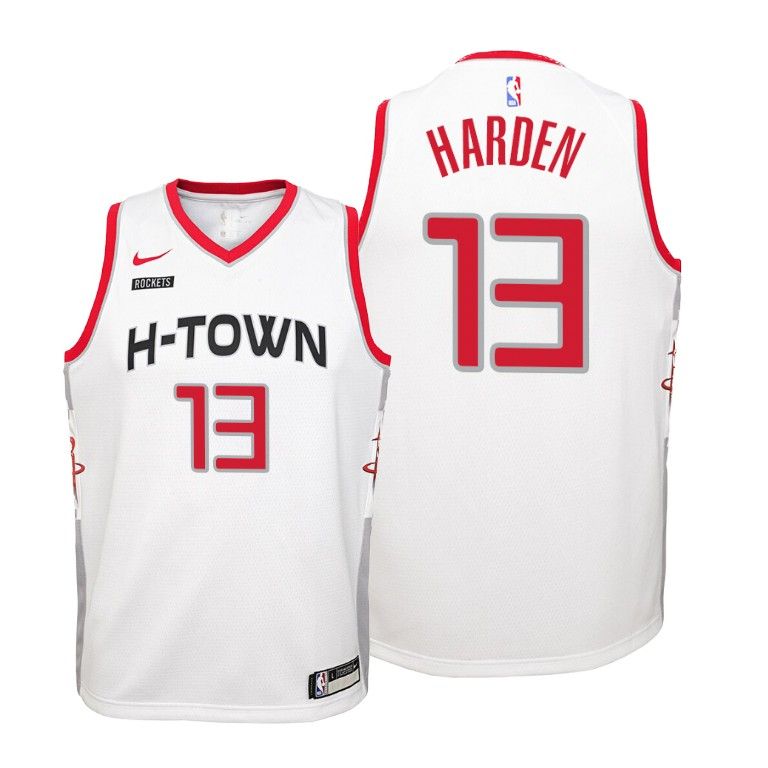 Youth Houston Rockets 2019-20 James Harden #13 City Edition White Jersey