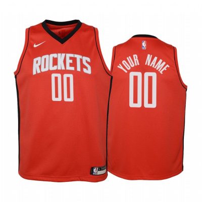 Youth Houston Rockets Custom #00 Icon Red Jersey