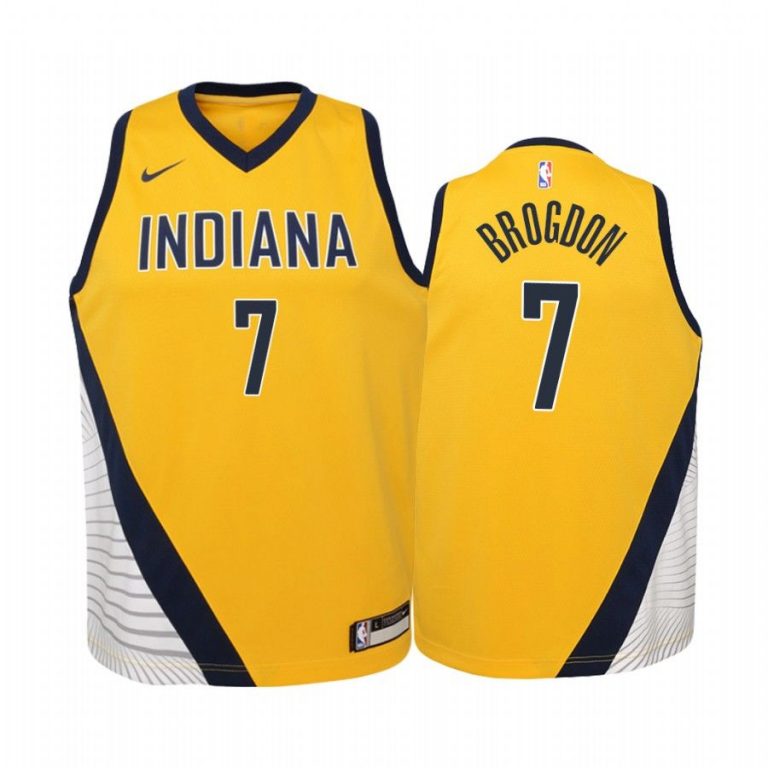 Youth Indiana Pacers 2019-20 Malcolm Brogdon #7 Statement Gold Jersey
