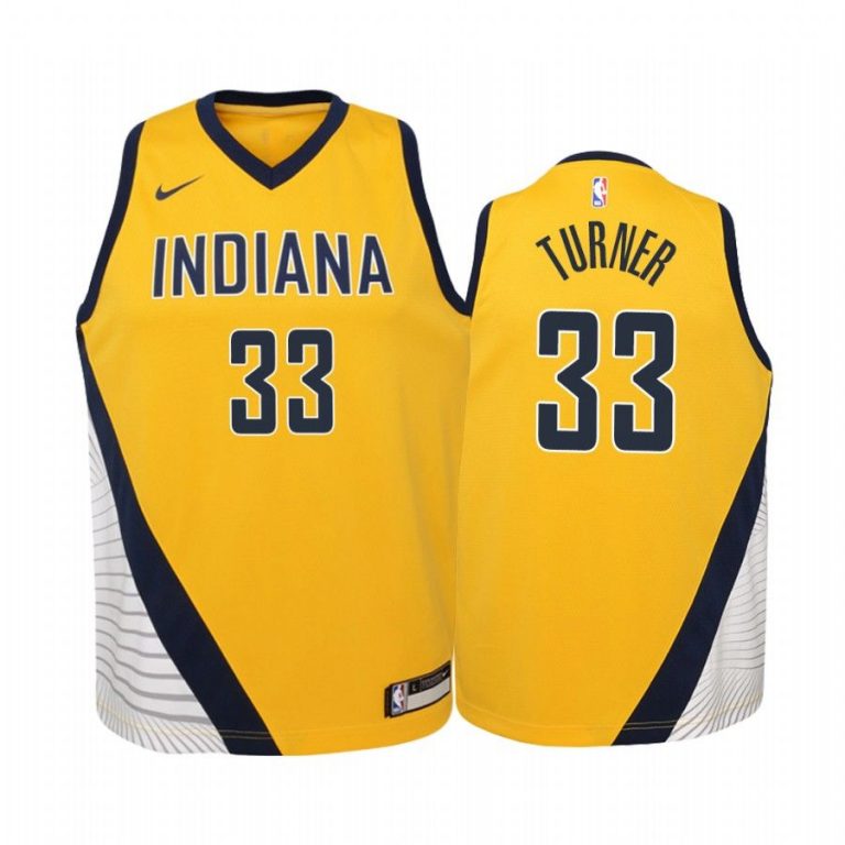 Youth Indiana Pacers 2019-20 Myles Turner #33 Statement Gold Jersey