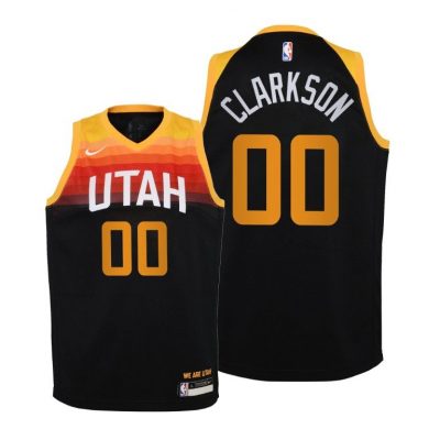 Youth Jazz Jordan Clarkson #00 City 2020-21 Black Jersey