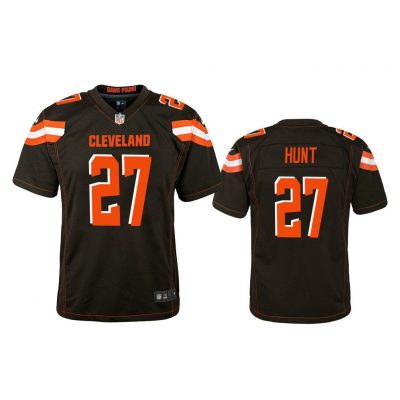 Youth Kareem Hunt #27 Cleveland Browns Brown Game Jersey