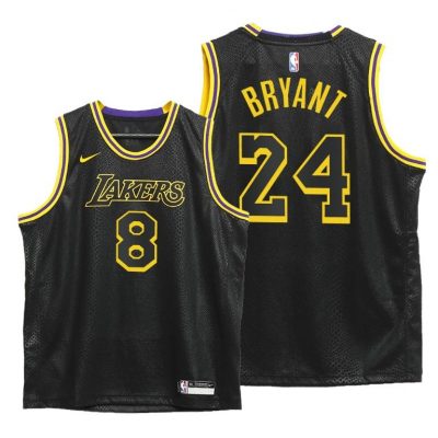 Youth Kobe Bryant Lakers Black 8.24 Mamba Day Special Edition Jersey 2020 Honors Kobe