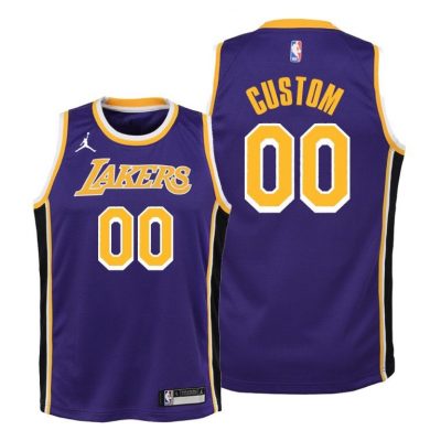 Youth Lakers Custom #00 Statement 2020-21 Purple Jersey