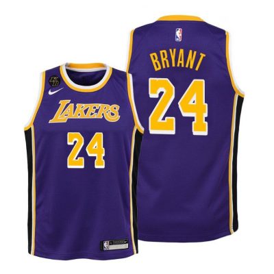Youth Lakers Kobe Bryant #24 Purple RIP Youth Jersey