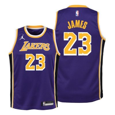 Youth Lakers LeBron James #23 Statement 2020-21 Purple Jersey