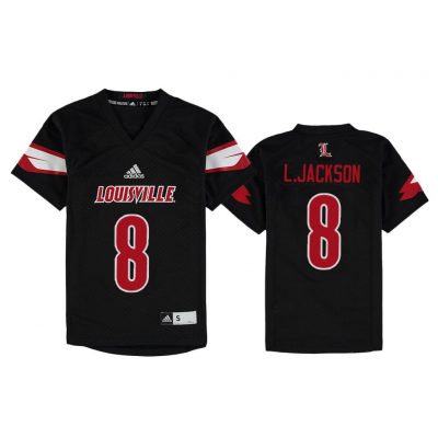 Youth Lamar Jackson #8 Louisville Cardinals Black College Football Jersey