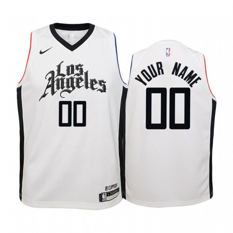 Youth Los Angeles Clippers Custom #00 City White Jersey