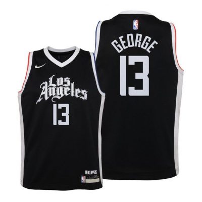 Youth Los Angeles Clippers Paul George 2020-21 City Black Jersey