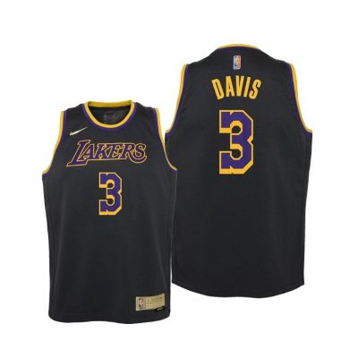 Youth Los Angeles Lakers Anthony Davis Youth 2021 Earned Edition Black Jersey