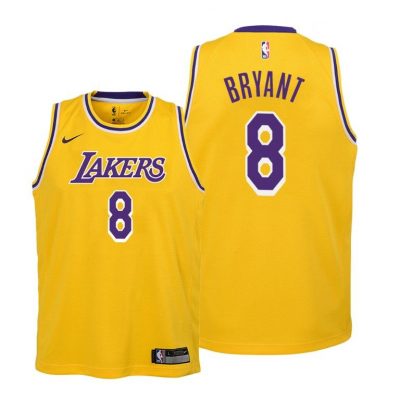 Youth Los Angeles Lakers Kobe Bryant #8 Icon Gold Jersey