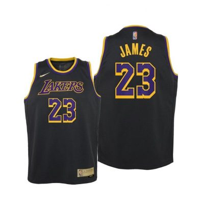 Youth Los Angeles Lakers LeBron James Youth 2021 Earned Edition Black Jersey