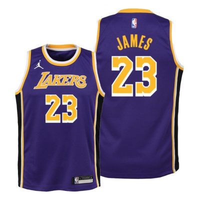 Youth Los Angeles Lakers LeBron James youth 2020-21 Statement Purple Jersey