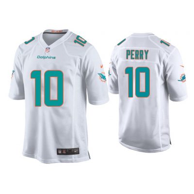 Youth Malcolm Perry Miami Dolphins White Game Jersey