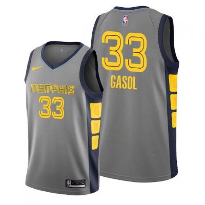 Youth Memphis Grizzlies 2018-19 Marc Gasol #33 City Edition Gray Jersey