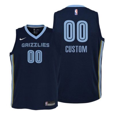 Youth Memphis Grizzlies Custom youth 2020-21 Icon Edition Navy Jersey