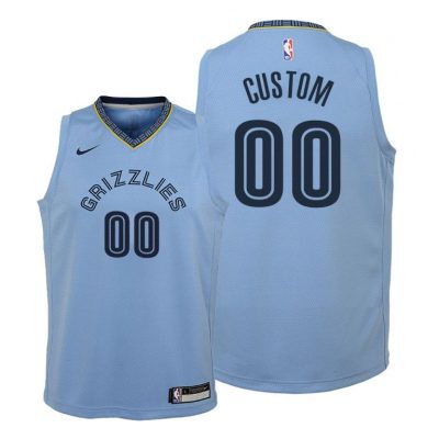 Youth Memphis Grizzlies Custom youth 2020-21 Statement Edition Blue Jersey