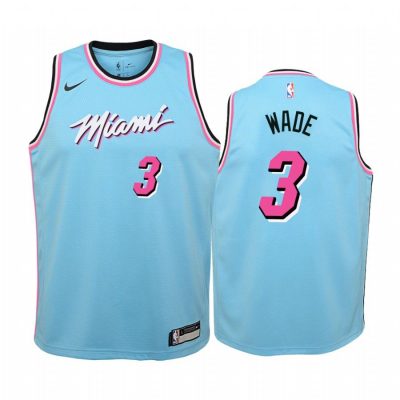 Youth Miami Heat Dwyane Wade #3 City Blue Jersey