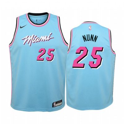 Youth Miami Heat Kendrick Nunn #25 City Blue Jersey