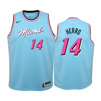 Youth Miami Heat Tyler Herro #14 City Blue Jersey