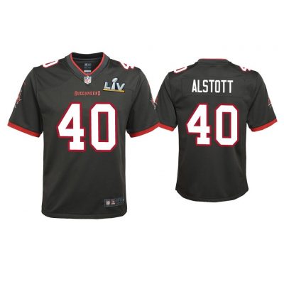 Youth Mike Alstott Tampa Bay Buccaneers Super Bowl LV Pewter Game Jersey