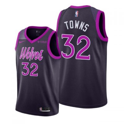 Youth Minnesota Timberwolves 2018-19 Karl-Anthony Towns #32 City Edition Purple Jersey