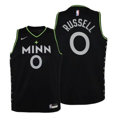 Youth Minnesota Timberwolves D Angelo Russell 2020-21 City Edition Black Jersey