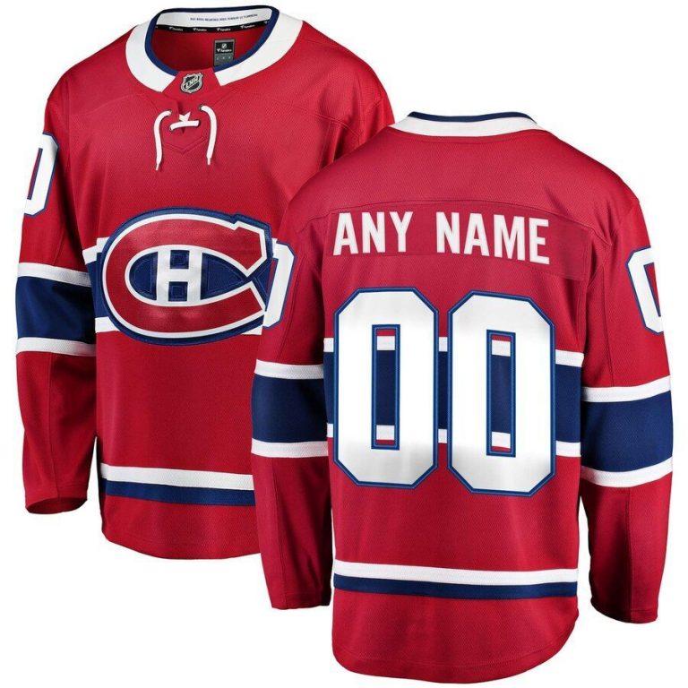 Youth Montreal Canadiens Red Home Breakaway Custom Jersey