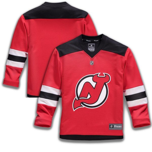 Youth New Jersey Devils Red Home Replica Blank Jersey